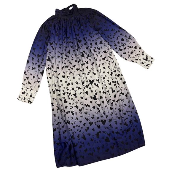 eshakti Wayward Fancies Purple Ombré Dress Hearts Purple Hi Neck - Picture 1 of 9